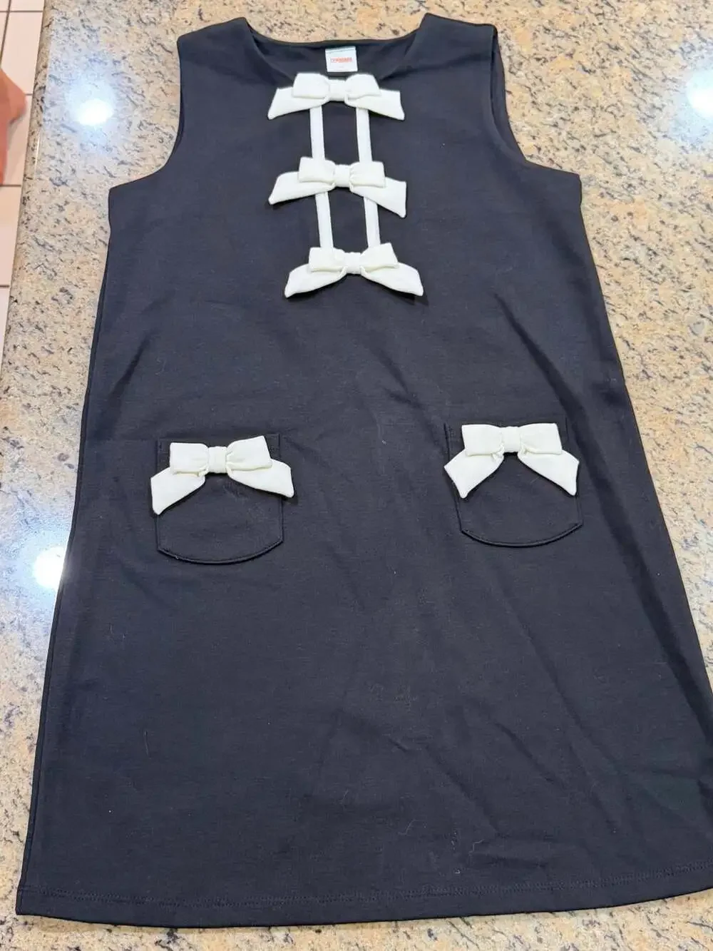 Gymboree Girls Sleeveless Bow Ponte Shift Dress - Black - Size 10
